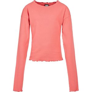 Urban Classics - Short Rib palepink Kinder Longsleeve shirt - Kids 158 164 - Roze