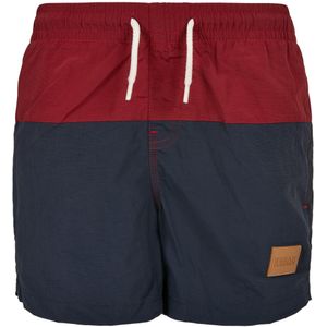 Urban Classics - Block Kinder zwembroek - Kids - Blauw/Bordeaux rood