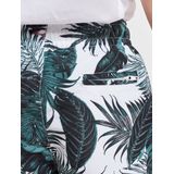 Urban Classics - Pattern palm leaves aop Kinder zwembroek - Kids - Wit