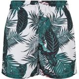 Urban Classics - Pattern palm leaves aop Kinder zwembroek - Kids - Wit