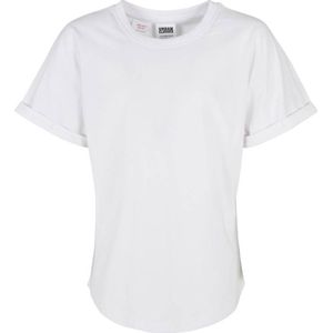 Urban Classics - Long Shaped Turnup Kinder T-shirt - Kids 110 116 - Wit