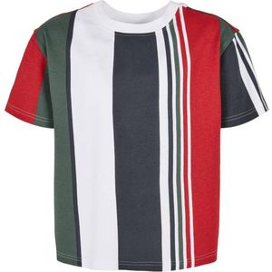 Urban Classics - Heavy Oversized Big AOP Stripe Kinder T-shirt - Kids 134 140 - Wit Blauw