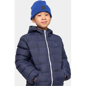 Urban Classics - Basic Bubble Jacket - Kinder Jas - Blauw/Wit