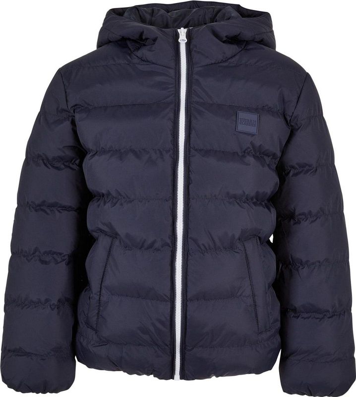 Urban Classics - Basic Bubble Jacket - Kinder Jas - Blauw/Wit
