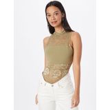 Urban Classics - Damesbodysuit - Zwart - Kant