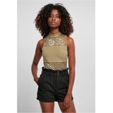 Urban Classics - Damesbodysuit - Zwart - Kant