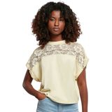 Urban Classics - Oversized Lace Tee - T-shirt - Softyellow - Dames