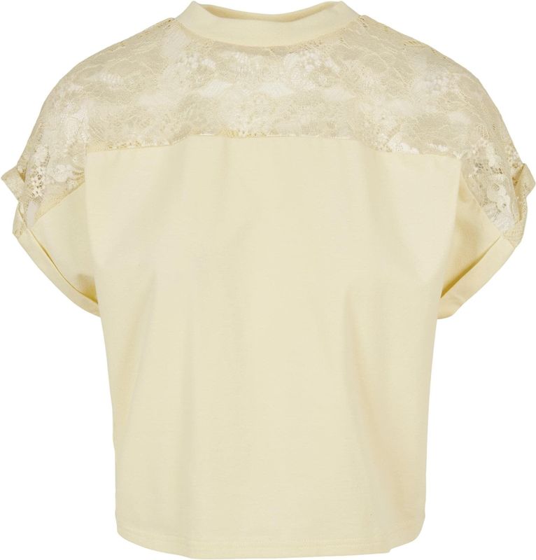 Urban Classics - Oversized Lace Tee - T-shirt - Softyellow - Dames