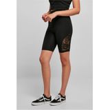 Urban Classics - High Waist Lace Inset Korte cycle broek - Zwart