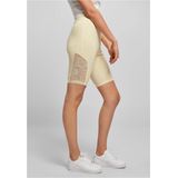 Urban Classics - High Waist Lace Inset Korte cycle broek - Geel