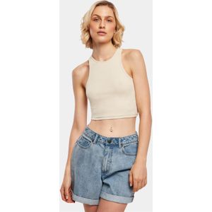 Urban Classics - Cropped Rib Top - Dames - Zwart - Stretchaandeel