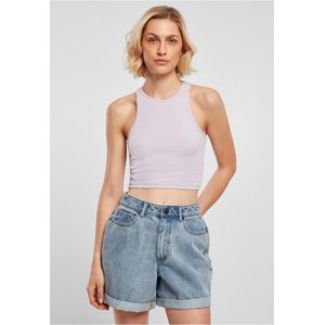 Urban Classics - Rib Crop Top - Paars - 97% Katoen, 3% Elastaan