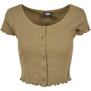 Urban Classics - Cropped Button rib Crop top Groen