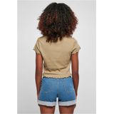 Urban Classics - Cropped Button rib Crop top Groen