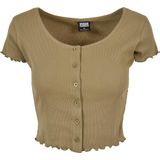 Urban Classics - Cropped Button rib Crop top Groen