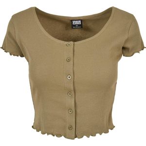 Urban Classics - Cropped Button rib Crop top Groen