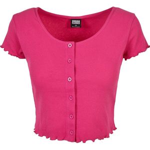 Urban Classics - Cropped Button rib Crop top Paars