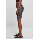 Urban Classics - Soft AOP blackfloret Korte cycle broek - Zwart