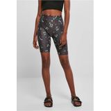 Urban Classics - Soft AOP blackfloret Korte cycle broek - Zwart