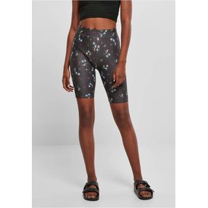 Urban Classics - Soft AOP blackfloret Korte cycle broek - Zwart