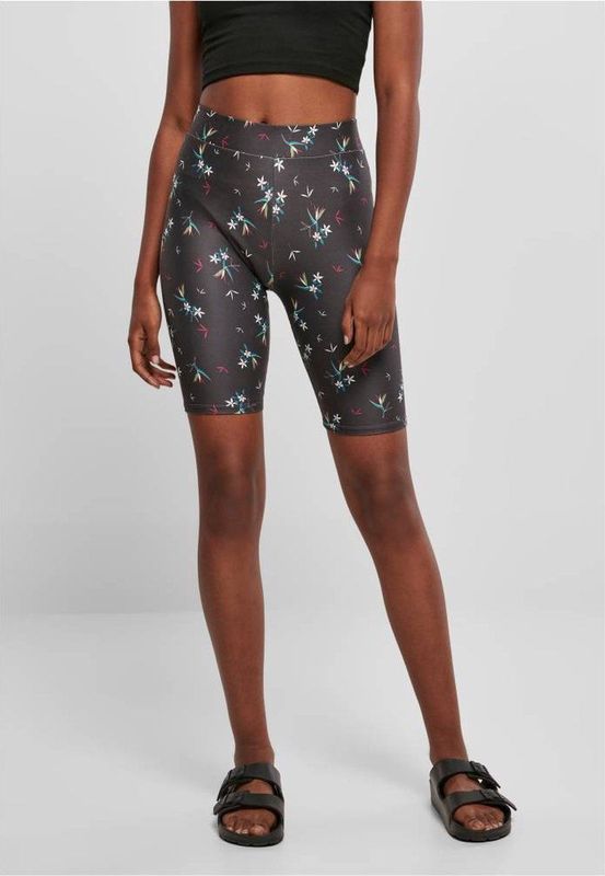 Urban Classics - Soft AOP blackfloret Korte cycle broek - Zwart