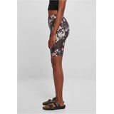 Urban Classics - Soft AOP blacksoftflower Korte cycle broek - Zwart