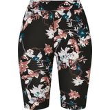 Urban Classics - Soft AOP blacksoftflower Korte cycle broek - Zwart
