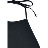 Urban Classics - Rib Trapeze - Crop Top - Zwart - 75% Polyester, 20% Viscose, 5% Elastaan