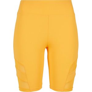 Urban Classics - High Waist Tech Mesh Korte cycle broek - Geel