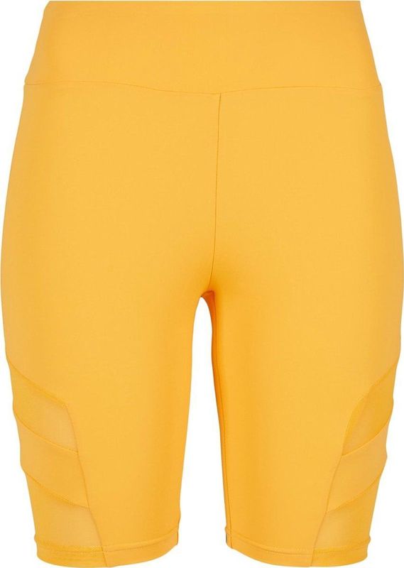Urban Classics - High Waist Tech Mesh Korte cycle broek - Geel