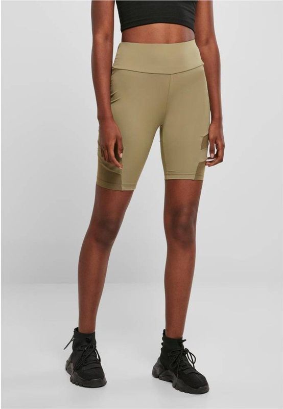 Urban Classics - High Waist Tech Mesh Korte cycle broek - Groen