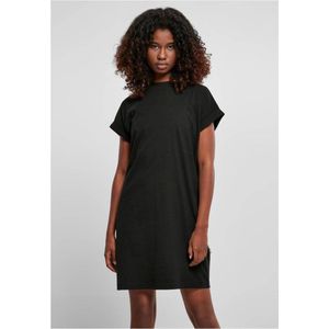 Urban Classics Damesjurk met logo-print op de rug, T-shirtjurk voor vrouwen, regenboog, verkrijgbaar in 4 kleuren, maten XS - 5XL, zwart, L