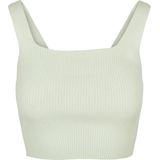 Urban Classics - Gebreide Top - Mintgroen - Viscose - Carréhals, Mouwloos, Slanke Pasvorm