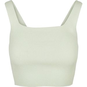 Urban Classics - Gebreide Top - Mintgroen - Viscose - Carréhals, Mouwloos, Slanke Pasvorm