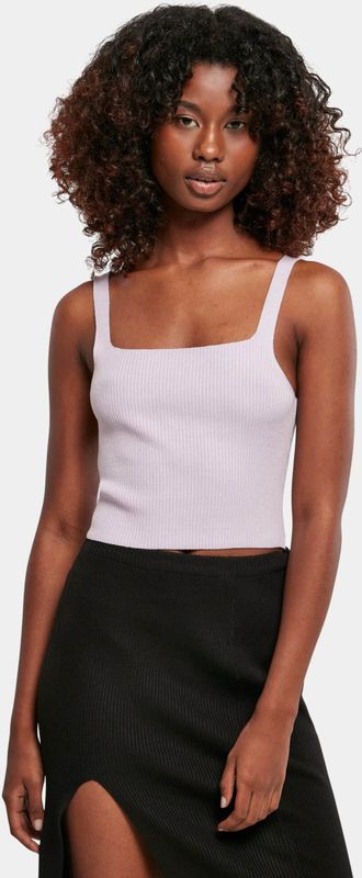 Haltertops - Gebreide Top - Viscose - Mouwloos - Slanke Pasvorm - Carréhals