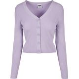 Urban Classics - Short Rib Knit Cardigan - Paars - Polyacryl Viscose Nylon