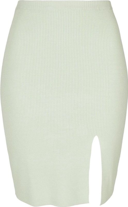 Urban Classics - Rib Knit Rok - Lichtmint - Polyacryl Viscose Nylon - Slim Fit Knielang