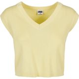 Urban Classics - Damestrui - Zacht Geel - V-hals - Pullover