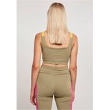 Urban Classics - Color Block - Sportbh - Khaki/Paarst/Magimango - Met Uitneembare Cups