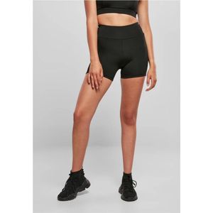 Urban Classics Hot Pants voor dames, gerecycled, high waist, zwart.