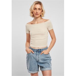 Urban Classics - Rib Off shoulder top Groen
