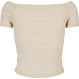 Urban Classics - Rib Off shoulder top - Groen