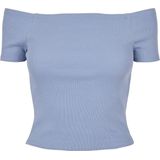 Urban Classics - Rib Off shoulder top - Blauw