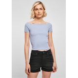 Urban Classics - Rib Off shoulder top - Blauw