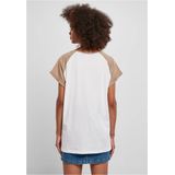 Urban Classics - Contrast Raglan Dames T-shirt - Wit Creme