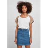 Urban Classics - Contrast Raglan Dames T-shirt - Wit Creme