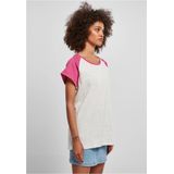 Urban Classics - Contrast Raglan Dames T-shirt - Grijs Paars