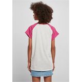 Urban Classics - Contrast Raglan Dames T-shirt - Grijs Paars