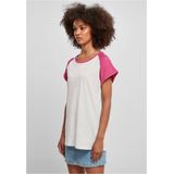 Urban Classics - Contrast Raglan Dames T-shirt - Grijs Paars