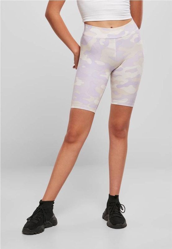 Urban Classics - High Waist Camo Tech Korte cycle broek - Paars